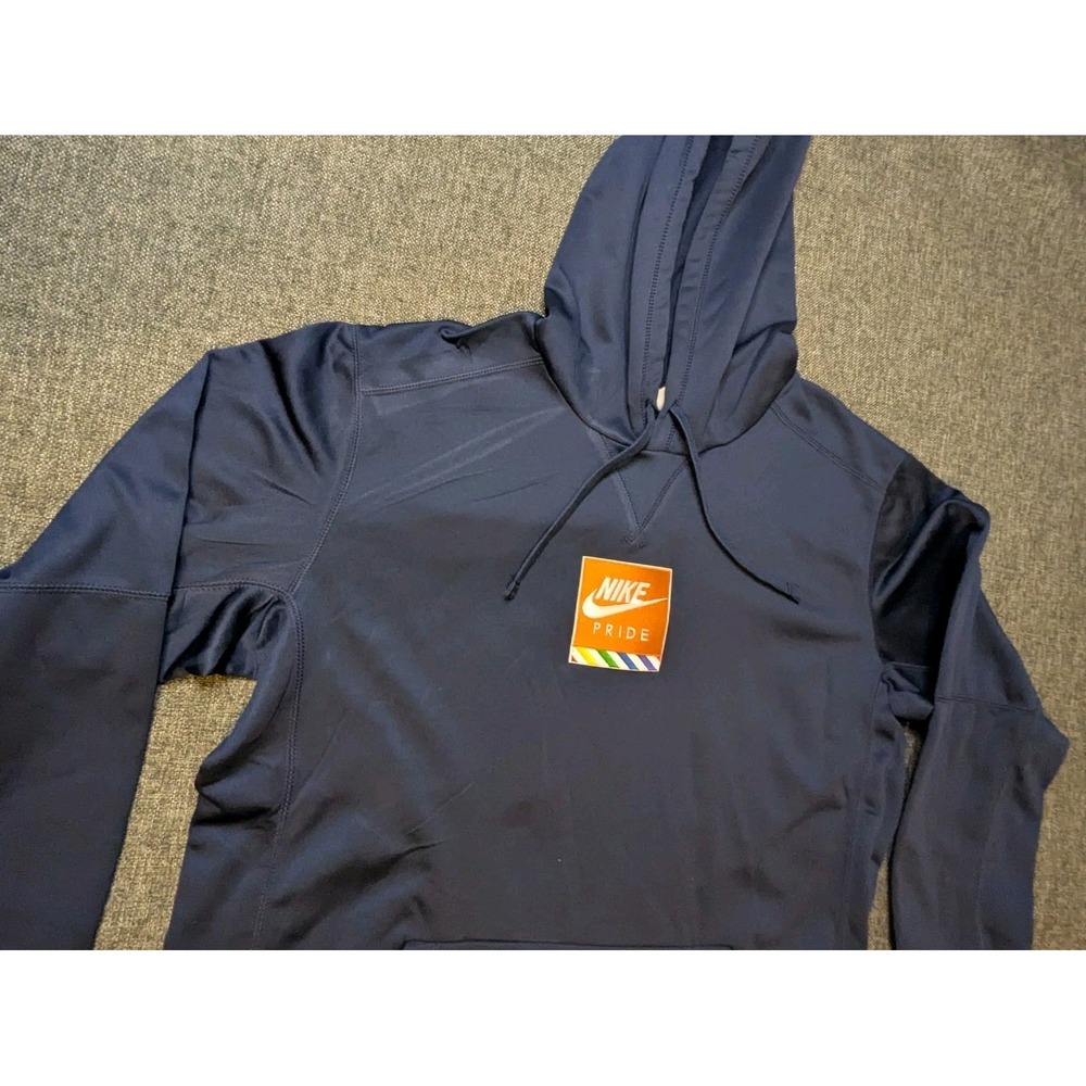 Nike Be True Pride Logo Patch Hoodie Therma Fit Sweatshirt Pullover Mens Large